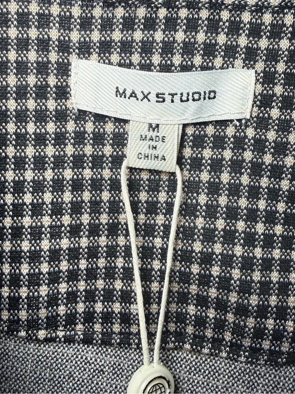 NWT Max Studio Checked Midi Blazer Dress Faux Wrap Long Sleeve Belted Business - Picture 5 of 15